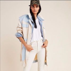 NWT Anthropologie Catelyn Color Block Utility Rain Jacket Trench Small